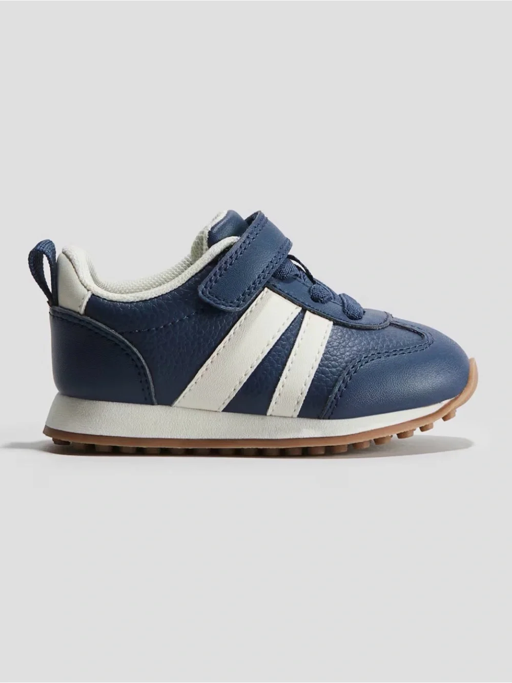 Toddler Boy H&M Navy and Cream Kids Sneaker with Velcro Strap